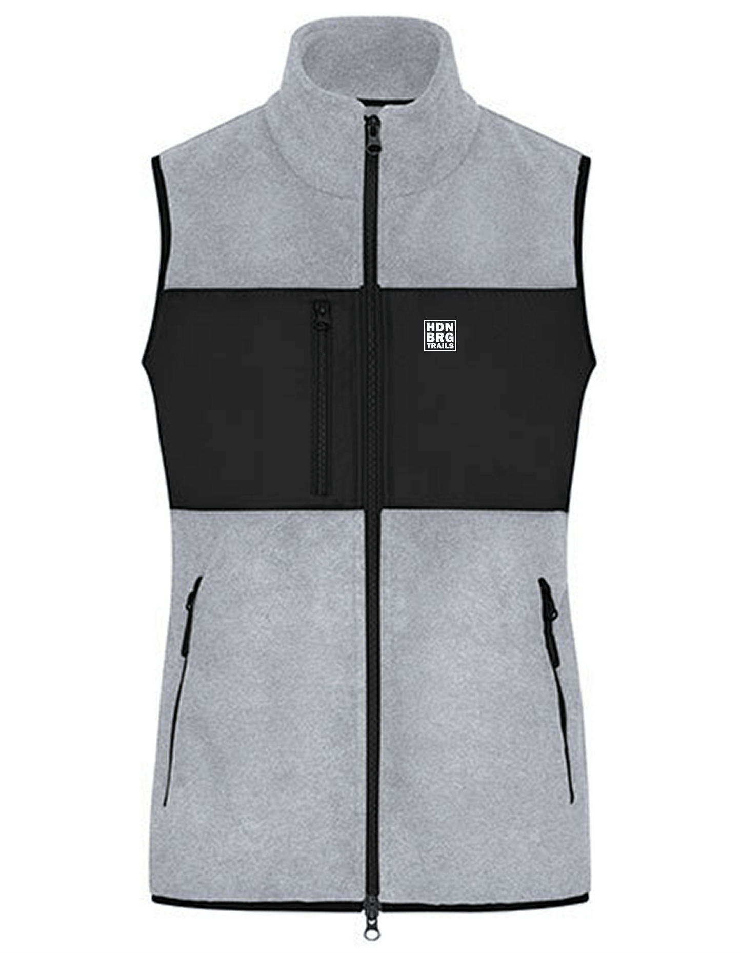 A lightgrey Jacket with a embroided "HDNBRG Trails" Emblem on the left Chest.