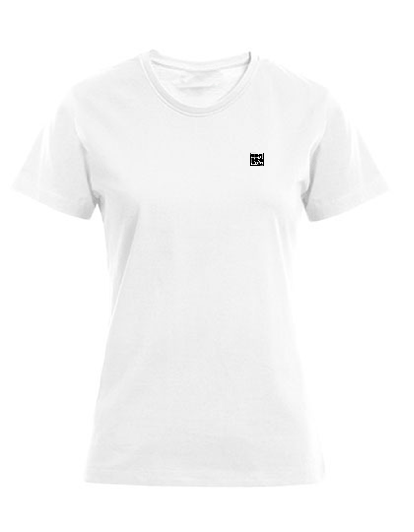 A white Shirt with a embroided "HDNBRG Trails" Emblem on the left Chest.