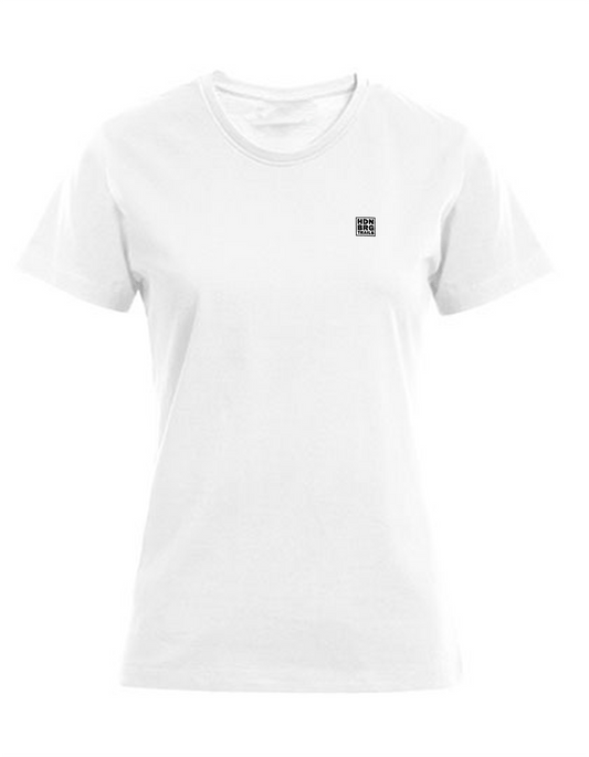 A white Shirt with a embroided "HDNBRG Trails" Emblem on the left Chest.